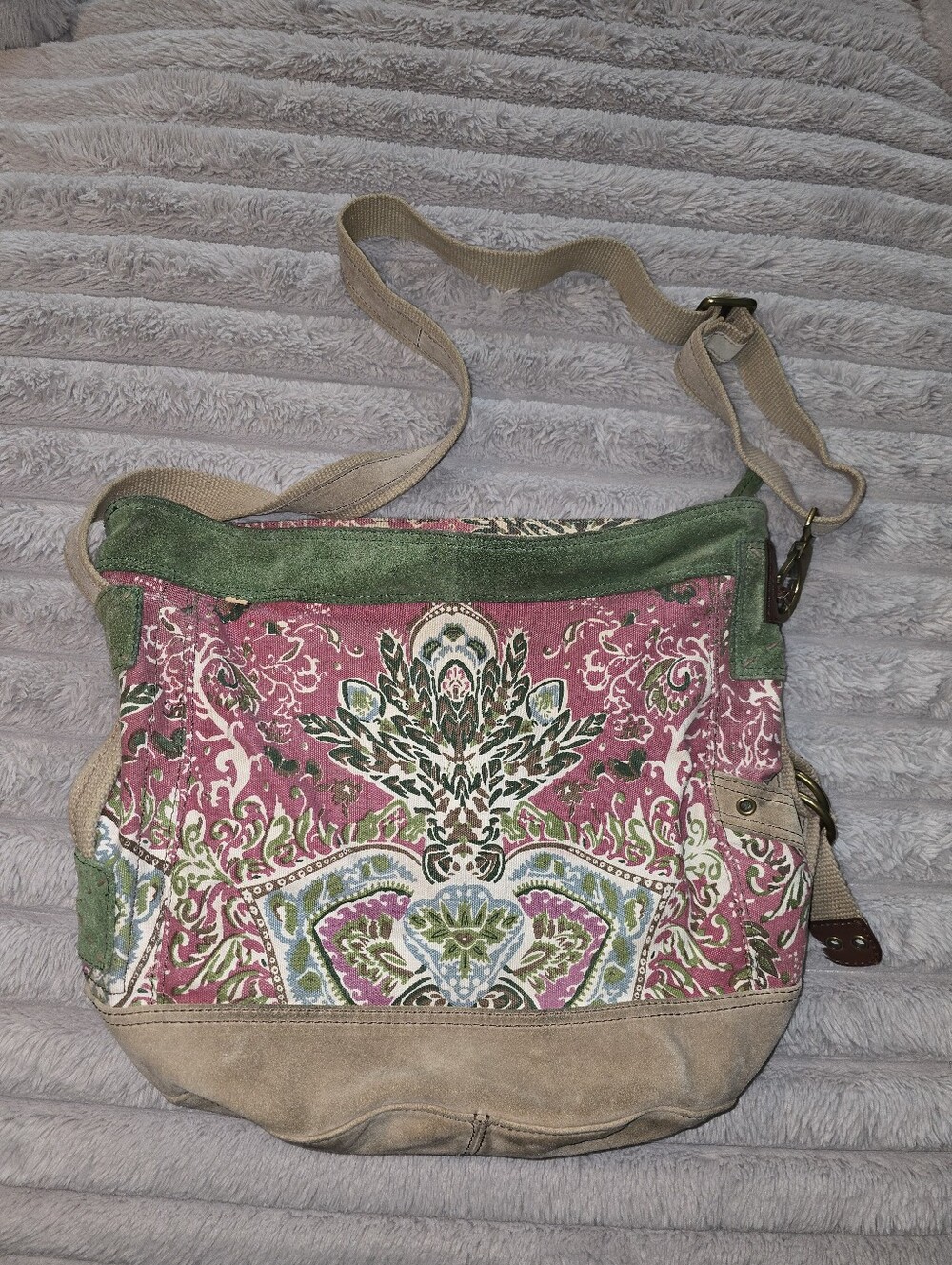 Lucky Brand Runaway Paisley Purse Suede Boho Large